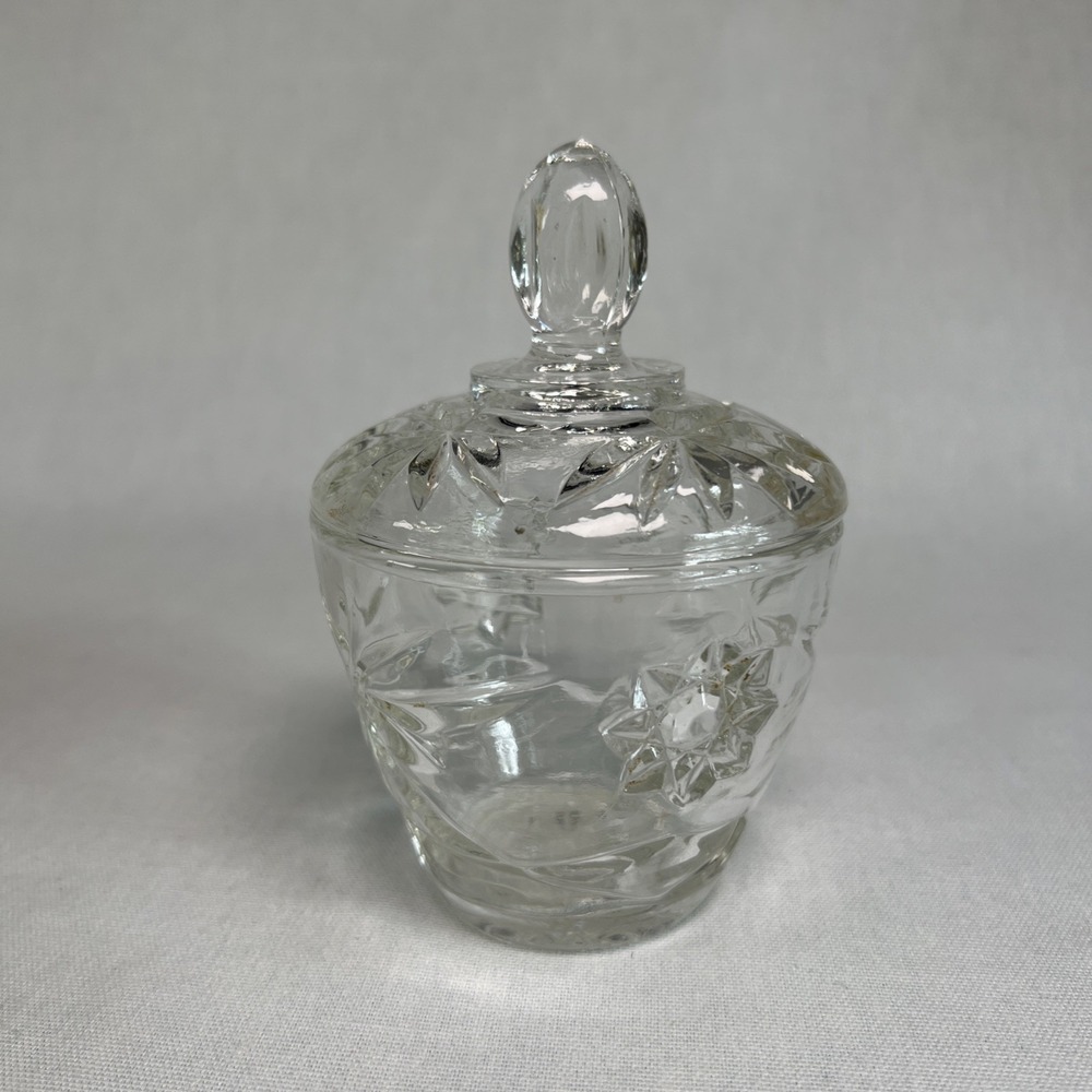 Anchor Hocking Prescut Clear Star of David Covered Sugar Bowl and Creamer Set - Picture 10 of 14